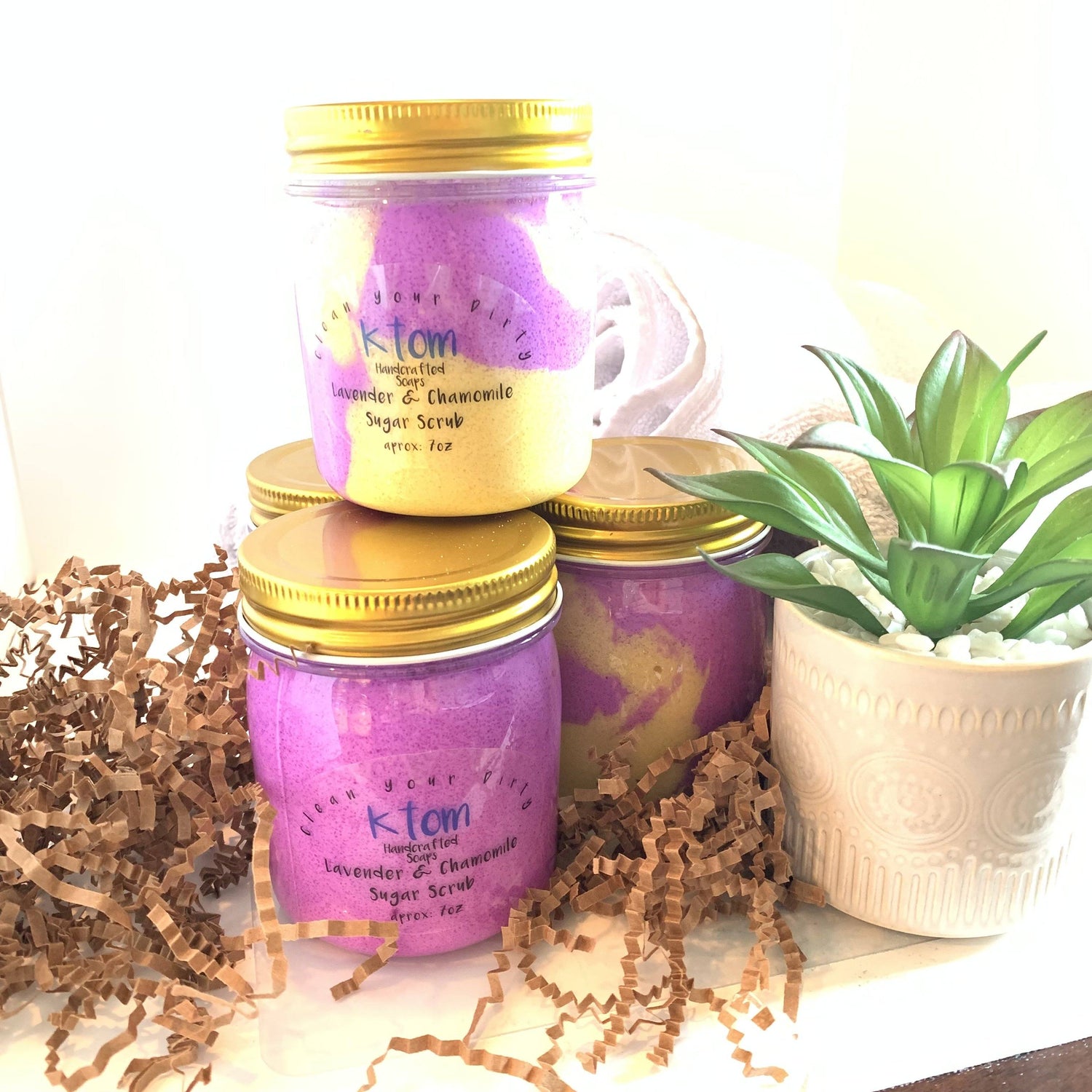 Sugar Scrub-Lavender & Camomile - Ktom Designs, Soap-Bath-Body sugar scrubs